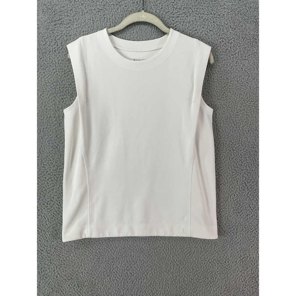 Athleta Vest Womens S White Sleeveless‎ Athletic Top Stretch Jersey Made Vietnam